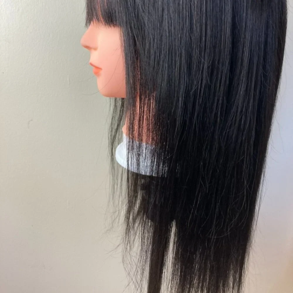 Human Hair Wig With Fringe Bangs